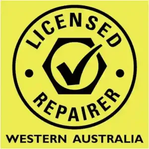 Western Australia Licensed Repairer yellow logo tick